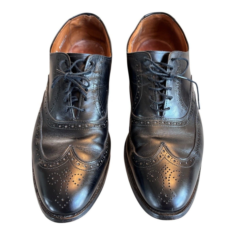 Allen Edmunds Shoes Mens 11.5 A Black Leather‎ Brogue Wingtip Oxford Dress USA